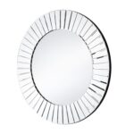 24" Clear Round Beveled Glass Framed Accent Mirror - Image 3