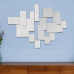 30" Clear Abstract Glass Contemporary Panels Unframed Accent Mirror