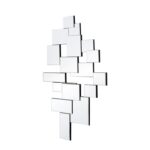 30" Clear Abstract Glass Contemporary Panels Unframed Accent Mirror - Image 6