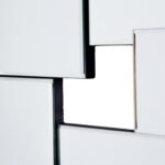 30" Clear Abstract Glass Contemporary Panels Unframed Accent Mirror - Image 7