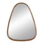 37" Brown Abstract Wood Framed Accent Mirror - Image 2