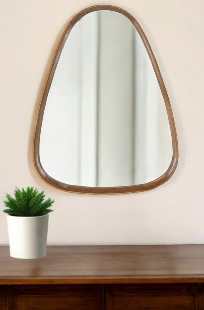 485080_11_m3Srv6AW-1.jpg 37" Brown Abstract Wood Framed Accent Mirror - Image 1