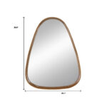 37" Brown Abstract Wood Framed Accent Mirror - Image 5