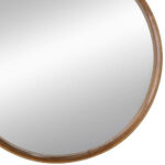 32" Brown Round Wood Framed Accent Mirror - Image 5