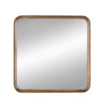 32" Brown Square Wood Framed Accent Mirror - Image 3