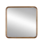 32" Brown Square Wood Framed Accent Mirror - Image 4