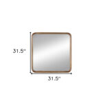 32" Brown Square Wood Framed Accent Mirror - Image 5