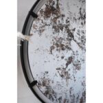32" Black Round Iron Framed Accent Mirror - Image 7
