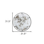 32" Black Round Iron Framed Accent Mirror - Image 10