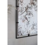 32" Black Iron Framed Antiqued Glass Accent Mirror - Image 6