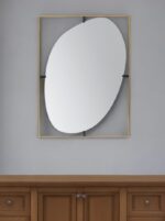 40" Gold Iron Framed Accent Mirror