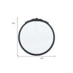 30" Black Crowned Top Antiqued Glass Round Framed Accent Mirror - Image 7