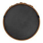 30" Brown Crowned Top Antiqued Glass Framed Accent Mirror - Image 3