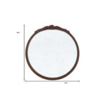 30" Brown Crowned Top Antiqued Glass Framed Accent Mirror - Image 8