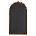 42" Brown Crowned Top Antiqued Glass Arch Framed Accent Mirror - Image 3