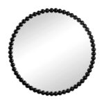 32" Black Iron Beaded Round Framed Accent Mirror - Image 2