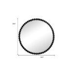 32" Black Iron Beaded Round Framed Accent Mirror - Image 5