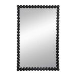 36" Black Iron Framed Accent Mirror - Image 2