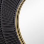 32" Black And Gold Round Wood And Metal Framed Accent Mirror - Image 5