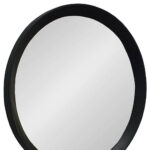 20" Black Round Wood Framed Accent Mirror - Image 5