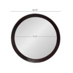 20" Dark Brown Round Wood Framed Accent Mirror - Image 8
