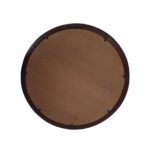 20" Dark Brown Round Wood Framed Accent Mirror - Image 4