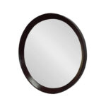 20" Dark Brown Round Wood Framed Accent Mirror - Image 6