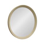 20" Cream Round Wood Framed Accent Mirror - Image 2