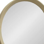 20" Cream Round Wood Framed Accent Mirror - Image 5