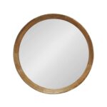 20" Natural Round Wood Framed Accent Mirror - Image 2