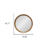 20" Natural Round Wood Framed Accent Mirror - Image 7