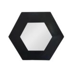 19" Black Hexagon Wood Framed Accent Mirror - Image 2