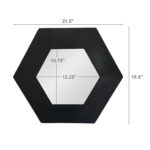 19" Black Hexagon Wood Framed Accent Mirror - Image 8