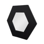 19" Black Hexagon Wood Framed Accent Mirror - Image 3