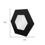 19" Black Hexagon Wood Framed Accent Mirror - Image 7