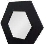 19" Black Hexagon Wood Framed Accent Mirror - Image 6