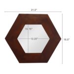 19" Dark Brown Hexagon Solid Wood Framed Accent Mirror - Image 8