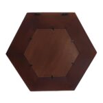 19" Dark Brown Hexagon Solid Wood Framed Accent Mirror - Image 5