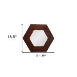 19" Dark Brown Hexagon Solid Wood Framed Accent Mirror - Image 7