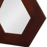 19" Dark Brown Hexagon Solid Wood Framed Accent Mirror - Image 6