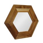 19" Natural Hexagon Solid Wood Framed Accent Mirror - Image 3