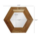 19" Natural Hexagon Solid Wood Framed Accent Mirror - Image 6