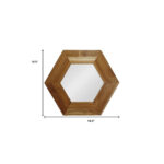 19" Natural Hexagon Solid Wood Framed Accent Mirror - Image 5