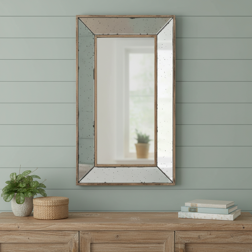 485120_7_XYDAmHQf.jpg 24" Silver Framed Antiqued Accent Mirror - Image 1