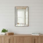 20" Silver Framed Antiqued Accent Mirror