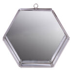 8" Silver Hexagon Steel Framed Accent Mirror - Image 2