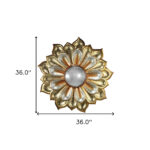 36" Gold Metal Flower Framed Accent Mirror - Image 5