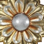 36" Gold Metal Flower Framed Accent Mirror - Image 3