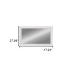 28" White Rectangle Wall Mounted Full Length Hanging Mirror - Image 8