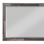 36" Brown Wood Framed Mounted Dresser Mirror - Image 4